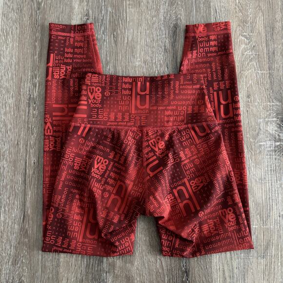 Lululemon Wunder Train Contour Fit High-Rise Tight 25" Ombre Red Multi - Size: 4 - Picture 8 of 9